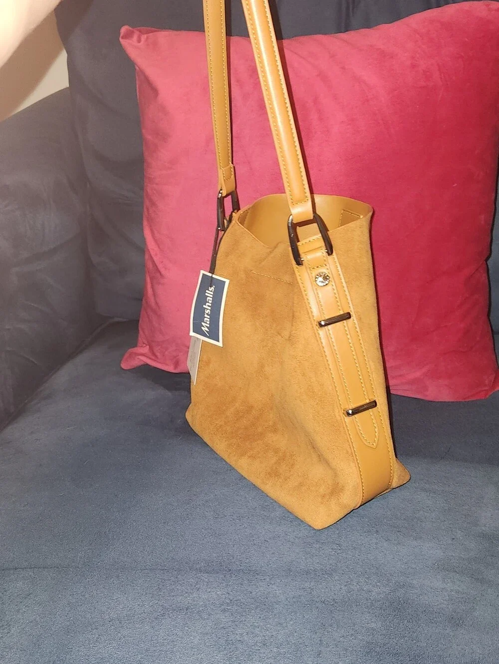 Steve Madden Caramel Suede Shoulder Bag